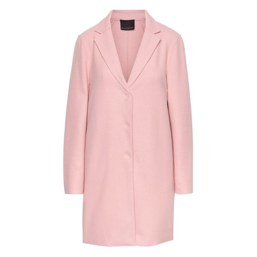 Banana Republic Melton Long Car Coat Italian Wool Pink Jacket, Small